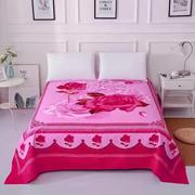 处理仿纯棉加厚磨毛床单床盖单件，2米4双人，加大大版花3d床单