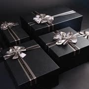 超大号盒韩版长方形礼物盒商务圣诞母亲节日黑红色衣服包装盒