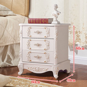 床头柜欧式风格现代简约白色，烤漆床边简易柜卧室收纳柜储物五斗柜