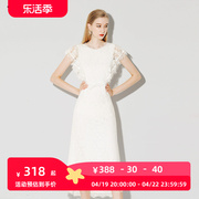 2024夏季时尚白色蕾丝气质，修身长裙法式显瘦轻熟风连衣裙收腰