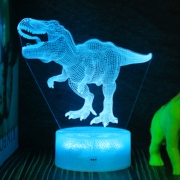 3d恐龙小夜灯创意led立体视觉台灯儿童房卡通卧室床头灯生日礼物