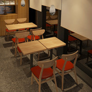 小吃店米粉馆餐饮桌椅套餐组合 快餐汉堡店靠墙卡座沙发商用定制