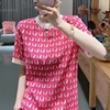 可爱小兔子印花真丝圆领，短袖t恤女薄款百分百桑蚕丝上衣2023夏季