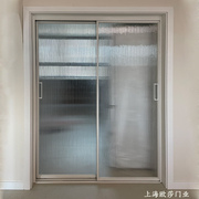 极窄双移门白色单层玻璃，推拉客厅厨房玻璃门，铝镁合金超白长虹上海
