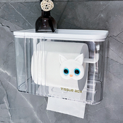 纸巾盒卫生间浴室壁挂防水免打孔无痕厕纸盒抽纸盒，卷纸置物架家用