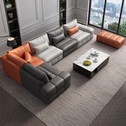 北欧乳胶布艺沙发简约现代大小户型，客厅组合意式极简科技布沙发(布沙发)