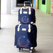 牛津布行李箱拉杆箱万向轮登机超轻子母旅行箱，小女20寸拉杆行李包