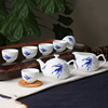 红叶陶瓷釉中彩高白瓷(高白瓷)8头功夫茶具套装家用茶壶公道品杯带礼盒