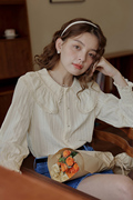 花边大翻领衬衫女春季法式复古长袖设计感气质衬衣小众娃娃领上衣