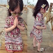 宝宝海边穿搭儿童沙滩泰国三亚女童，民族风波西米亚连衣裙度假衣服