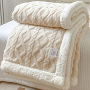 ins北欧沙发盖毯办公室午睡毯子，单人宿舍双层加厚空调珊瑚绒毛毯2