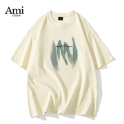 Amickles美式短袖春季男士T恤英文印花设计简约大方圆领上衣