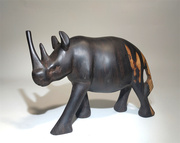 木雕犀牛乌木雕刻家居办公红木，摆件坦桑尼亚黑木雕