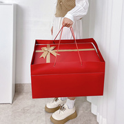 红色长方形超大结婚礼物盒男女生日包装盒特大盒空盒可放鞋盒