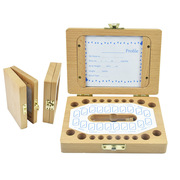 木品 木制儿童相框乳牙保存盒宝宝牙齿牙屋收纳盒 胎毛牙齿收纳屋