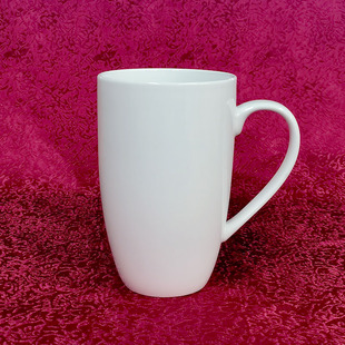 唐山骨瓷马克杯大容量腰鼓水杯子纯白色，高骨瓷(高骨瓷)陶瓷器饮料无铅杯