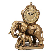 速发摆钟桌面摆台式大象座钟钟表摆件欧式家用客厅复古时尚台钟时