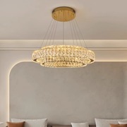 高端大气客厅水晶吊灯轻奢风圆环形2024年创意卧室圆桌餐厅灯