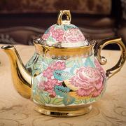 茶壶 欧式咖啡壶家用陶瓷大容量泡茶壶茶杯酒店饭店过滤茶具套装