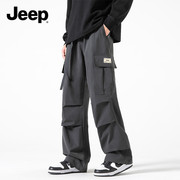 jeep吉普裤子男士2024户外冲锋裤男款美式运动多口袋工装裤男
