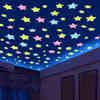 3d立体荧光夜光星星墙贴壁纸卧室房间装饰天花板星空贴纸墙纸自粘