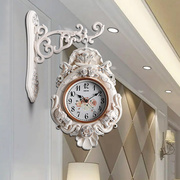 时尚双面挂钟客厅家用拐角，现代简约美式钟表，北欧复古创意挂墙装饰