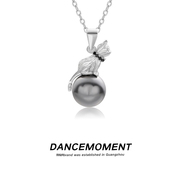 dancemoment可爱猫咪设计吊坠925纯银，锁骨链拼接时尚，百搭珍珠项链