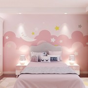 定制环保卡通儿童房，墙纸壁纸男孩女孩房间卧室，壁画墙布背景墙壁布