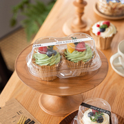 纸杯蛋糕包装盒透明单个/两粒装杯子蛋糕小甜品盒子马芬杯包装盒