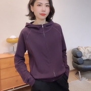 连帽卫衣外套女2024春季韩版纯色宽松休闲帽衫拉链，开衫上衣潮