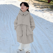 儿童中长款羽绒棉服2023韩版中小童男童女童宝宝加厚棉袄外套