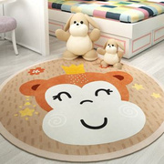 圆形地毯转椅电脑椅p垫吊篮圆地垫儿童房卧室可爱卡通床边毯家