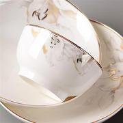 天顺陶瓷碗家用2021现代简约欧式餐具金边高档5寸饭碗6寸面碗