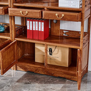 红木家具刺柜梨h檀书架置物架中式仿古花紫木实木书柜橱边猬展示