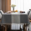 长桌布餐桌北欧布艺方形茶几台布，简约家用感现代棉麻高级布客厅(布客厅)垫