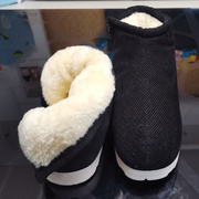 冬季手工北京男女老人保暖布鞋，高帮家居棉，拖鞋防滑加绒毛毛月子鞋