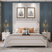 美式轻奢实木床法式公主，床现代简约1.8m双人大床样板房储物高箱床