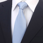 浅蓝色真丝男士领带正装商务宽高级感桑蚕丝浅色休闲韩版男式拉链