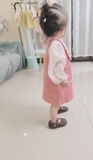 女童春款套装2023韩版女宝时髦长袖碎花衬衣吊带裙棉两件套装