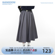nangoon刺绣百褶裙长裙，短半身裙百搭小个子，初秋设计感裙子气质