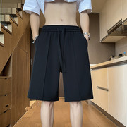 垂感休闲西装短裤男夏季宽松裤子潮流外穿大裤头男款五分冰丝西裤