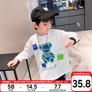 男童长袖T恤春装2023儿童打底上衣洋气中大童秋季韩版体恤衫