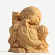 黄杨木雕文玩手把件寿星摆件 福禄寿随身佛像手工雕刻工艺品