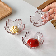 日式锤目纹樱花，味碟玻璃酱料碟小碟子，火锅调料蘸料碟子小碗盘子