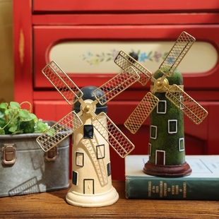 欧式乡村风格创意荷兰复古风车酒吧，咖啡厅客厅书架店铺装饰品摆设