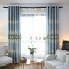 定制欧式绣花窗帘 简约北欧现代雪尼尔遮光布成品客厅卧室落地窗