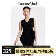 CoutureMade连衣裙2023秋冬优雅气质简约设计感通勤小黑裙