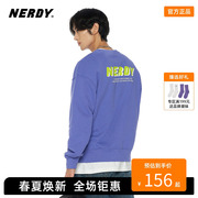 NERDY2023年春季韩国潮牌ins情侣宽松情侣圆领卫衣男街头套装女潮