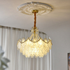全铜后现代轻奢客厅吊灯简约大气水晶餐厅灯创意珍珠玻璃卧室灯具