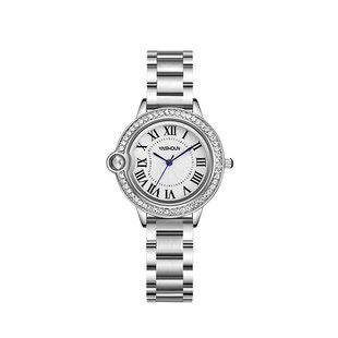 表镶钻气质士手表实心钢带手表新防水亚时顿女时尚蝴蝶双按扣